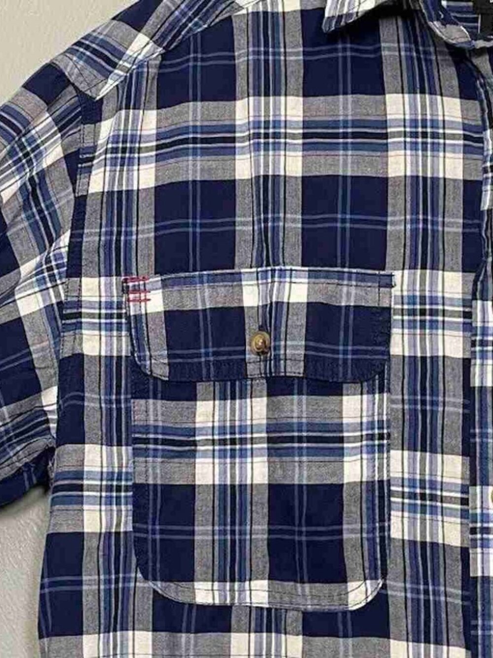 Urban Outfitters Womens Oversized S Blue White Cotton Plaid Button Up Shirt - Picture 5 of 5